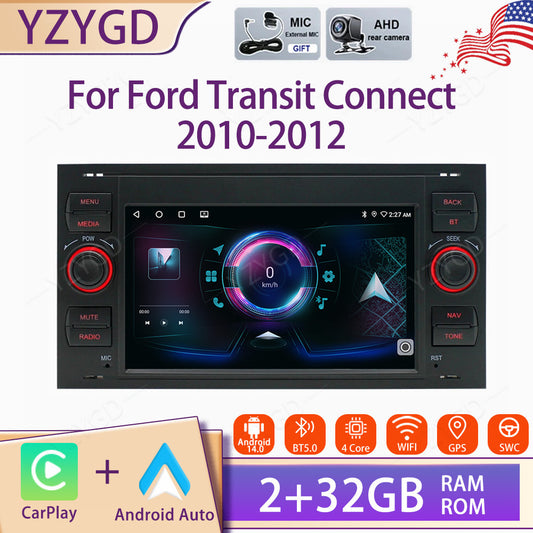 for Ford Transit Connect 2010-2012 Car Stereo Radio 2+32G Android 14 Carplay GPS