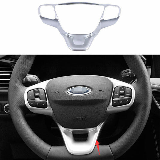 Matte Silver Car Steering Wheel Frame Cover Trim for Ford Escape Kuga 2020-2023