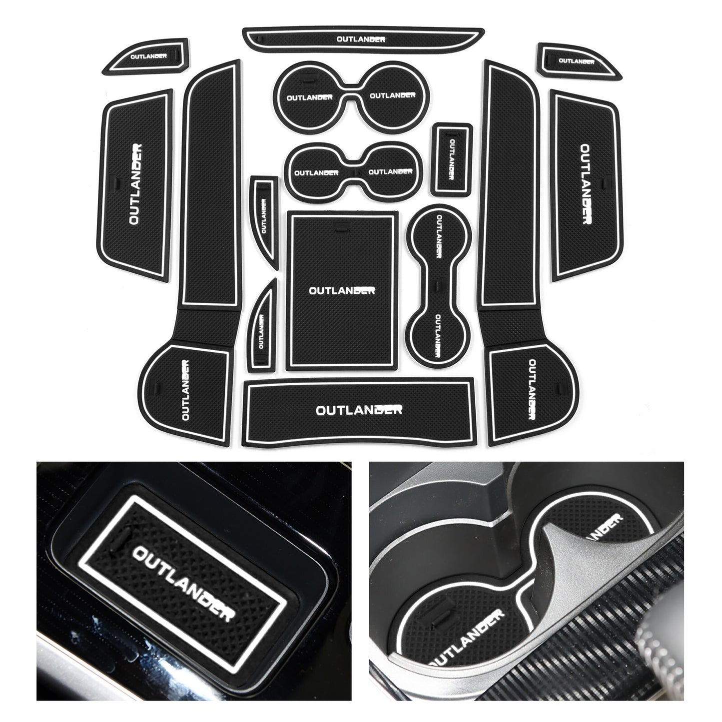 Anti-Slip Gate Slot Mat for Mitsubishi Outlander 2019-2021 Car Accessories WHITE