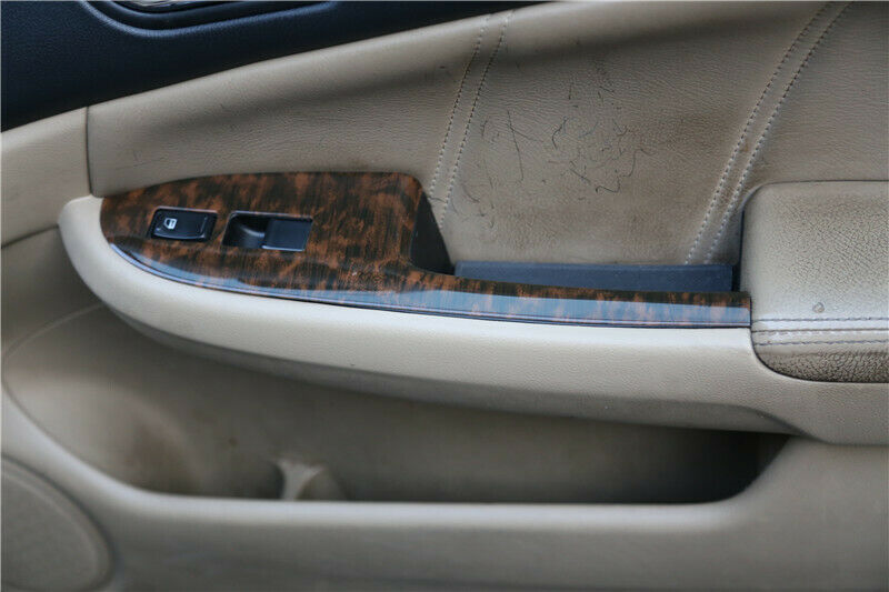 for Honda Accord 7th 2003-2007 Wood Grain Window Lift Panel Switch Cover Trim 4x