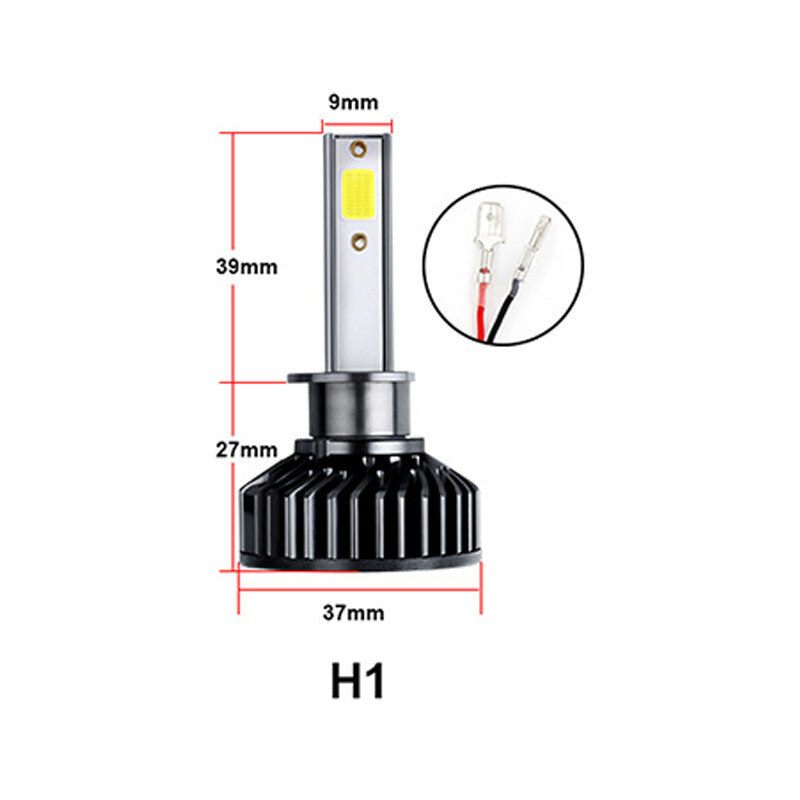 2PCS H1 LED 24000LM High Headlight Low Beam Kit 200W Bulb 6000K White Light
