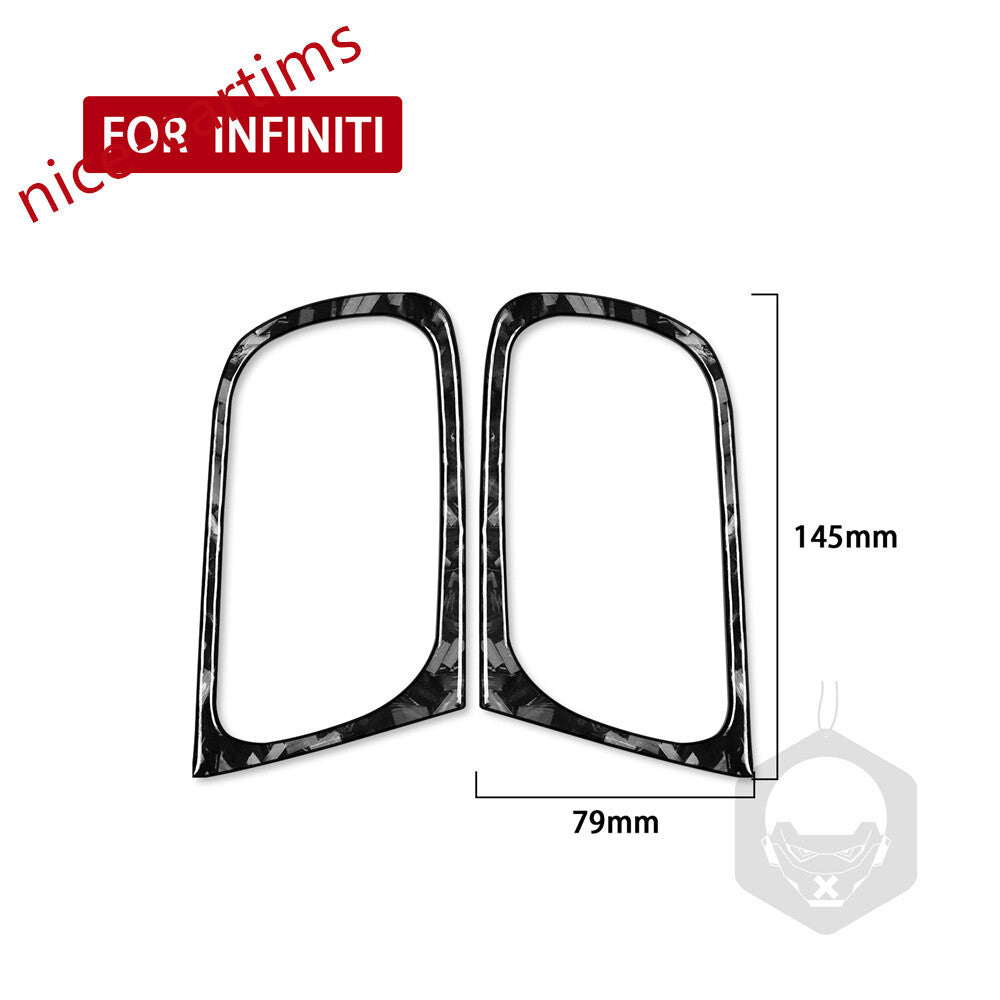 for Infiniti G37 2Dr 2010-13 Q60 14-15 Inner Door Handle Ring Trim Forged Carbon