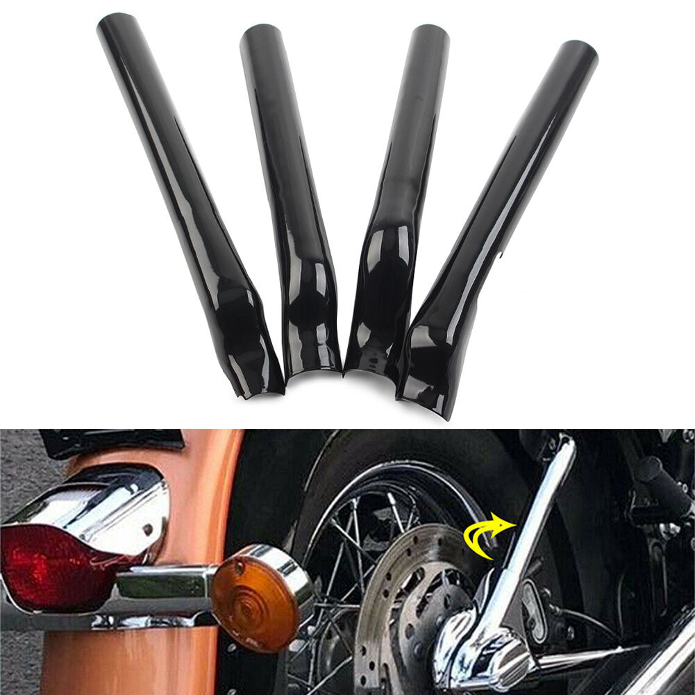 Rear Swingarm Tube Covers Metal Black Fit for Harley Heritage Softail Classic FLSTC