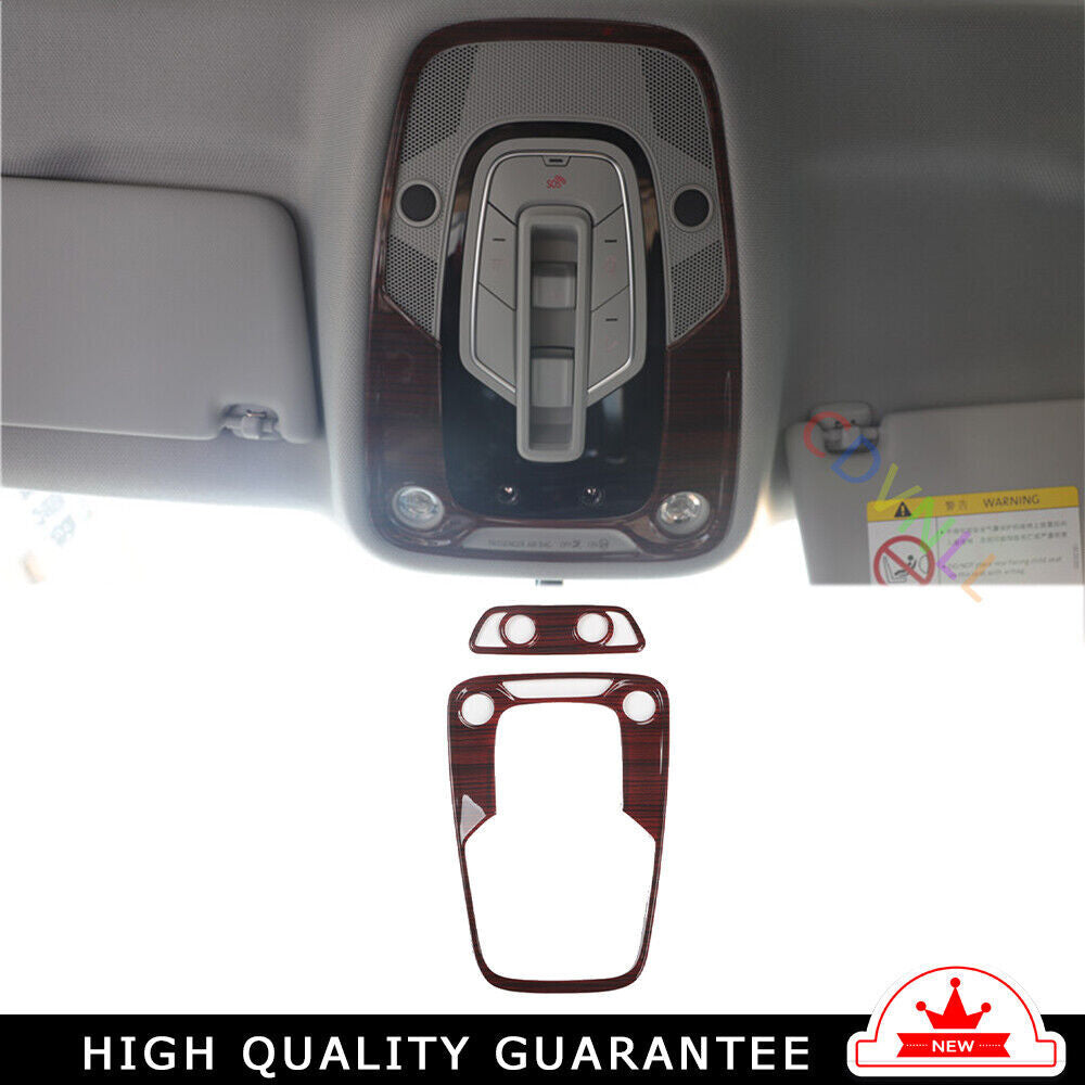 Car Inner Front Reading Lamp Frame Cover Trim Fit for Audi A5 2017-2019 Red Wood
