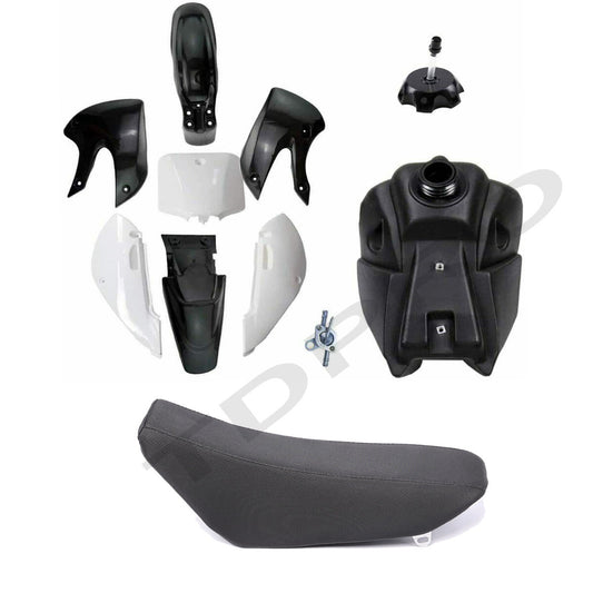 Plastic mudguard kit for Kawasaki KLX110, tank for seat for KX65, KLX, DRZ110, RM65 Dirt bicycles
