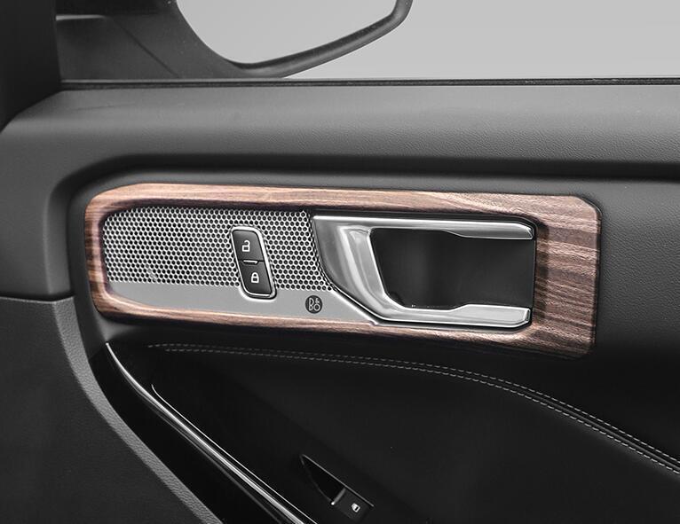 Inner Door Handle Frame Trim 4pcs for Ford Explorer 2020-2022 Peach Wood Grain