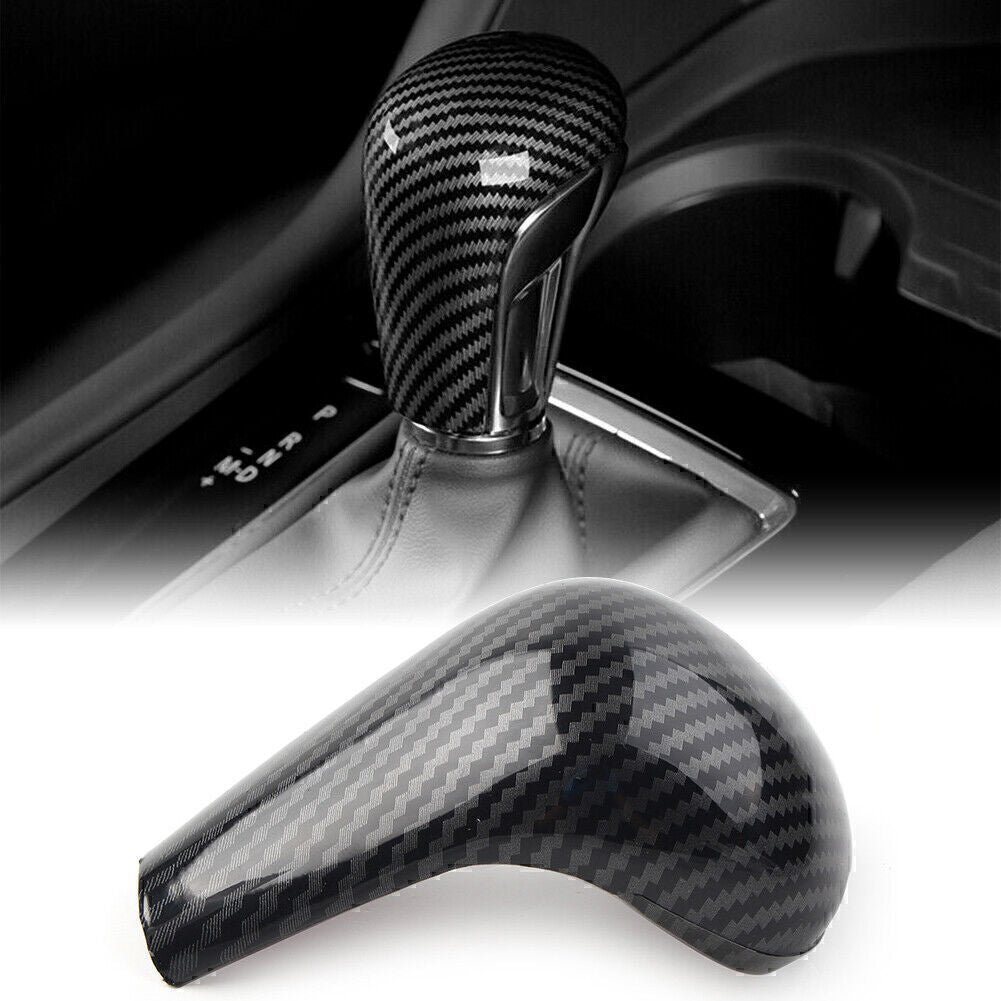 Carbon Fiber Style Console Gear Shift Knob Cover Trim Fit for Mazda 3 Axela 2020-21