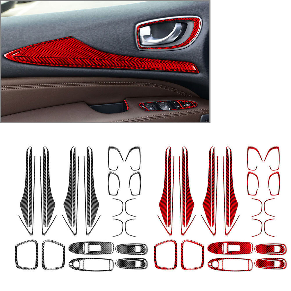 26Pcs Interior Door Panel Trim Decorate Cover Kit for Infiniti JX35 QX60 2013-16