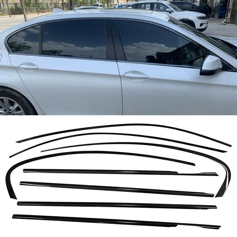 Bright Black Window Decorate Molding Strips Trim for BMW 5 Series F10 2011-2016