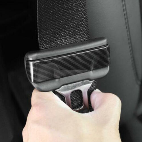 for Ford F150 F-150 2015-2020 Carbon Fiber Inner Safety Belt Buckle Cover Trims