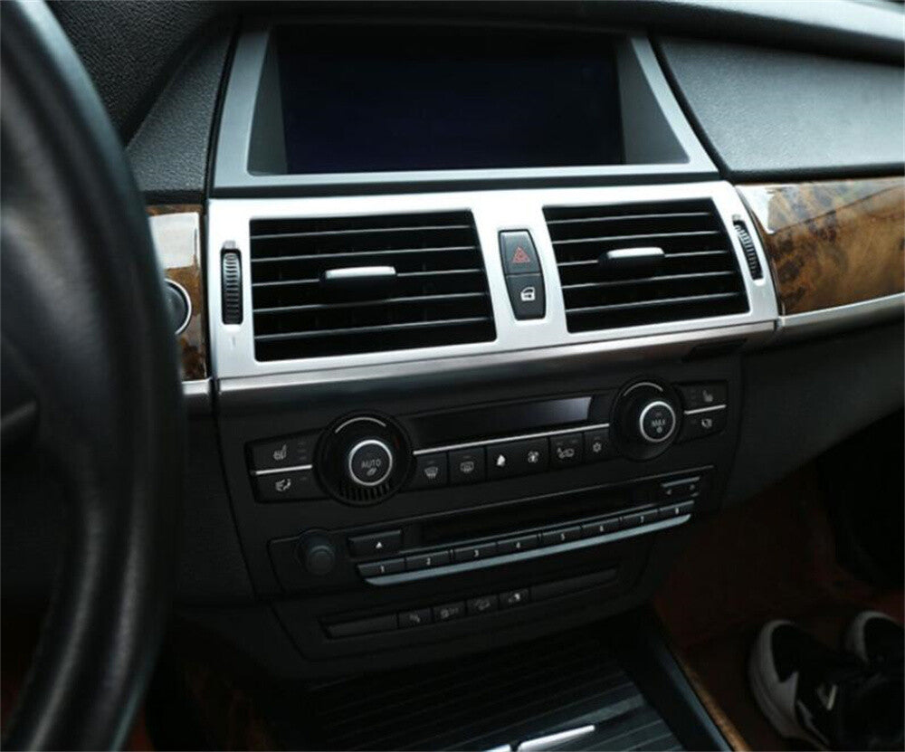 Silver ABS Center Air Condition Vent Outlet Trim for BMW X5 E70 X6 E71 2008-2013