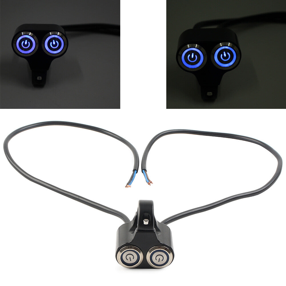 LED Motorcycle Switch ON OFF Headlight Fog Light Handlebar 22mm 7/8 Push Button