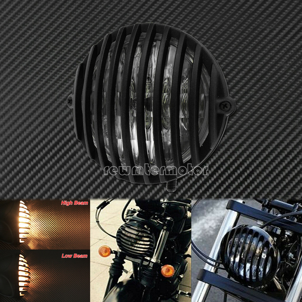 Front Motorcycle Headlight Grill Cover Fit for Harley Cafe Racer Chopper Bobber