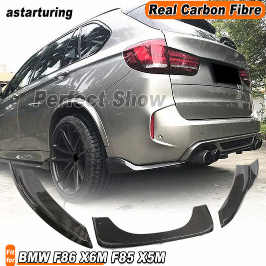 for BMW F86 X6M F85 X5M 2014-18 REAL Carbon Rear Bumper Diffuser Splitter Flaps