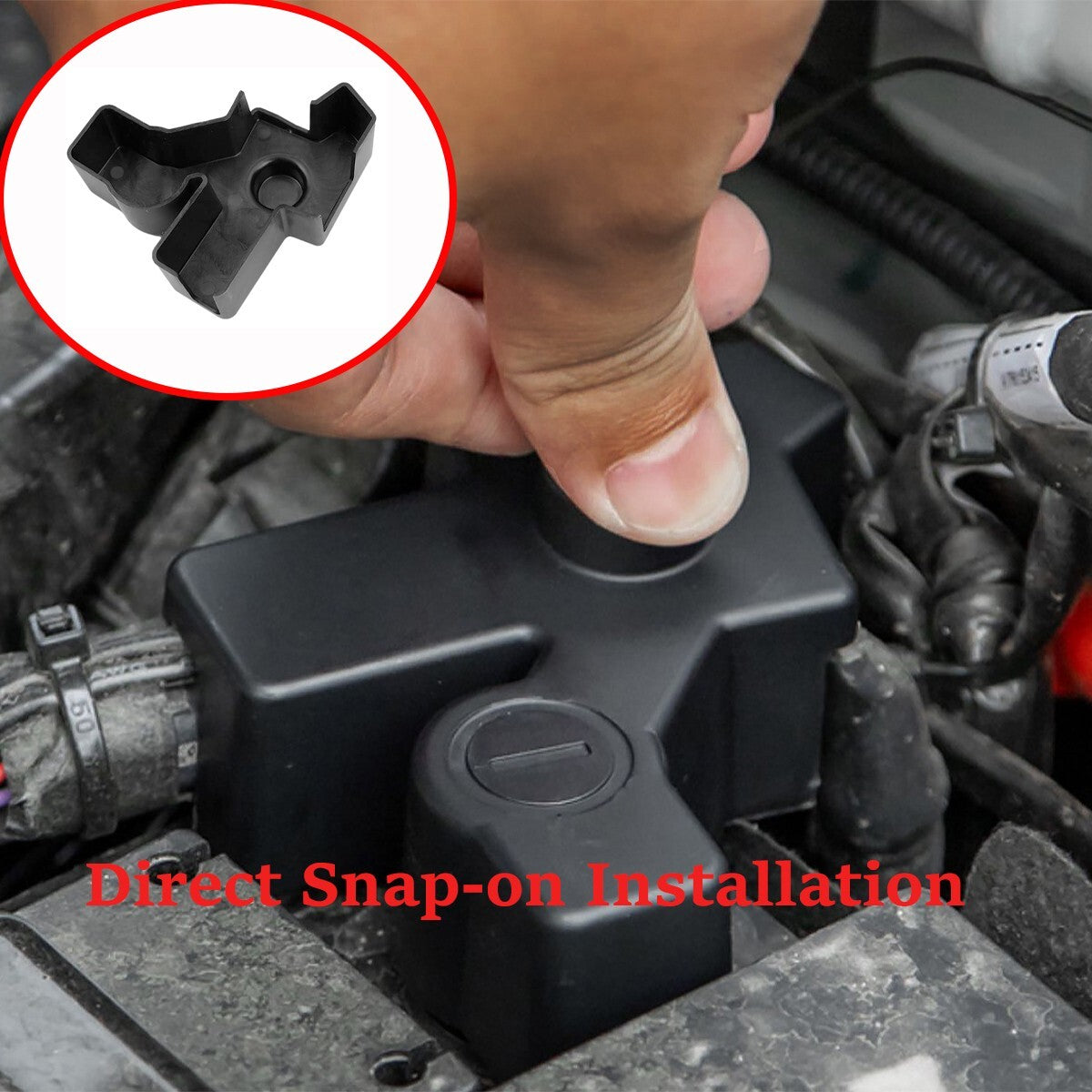 Black Engine Battery Negative Protection Cover Cap for Ford Bronco 2021-2024