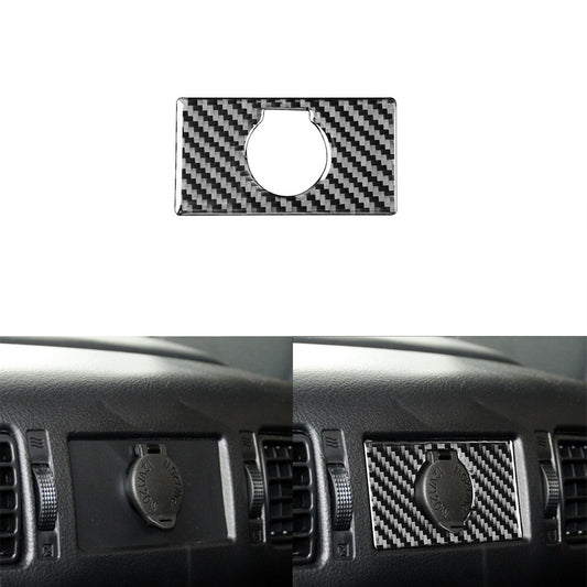 Carbon Fiber Rear Cigar Lighter Switch Cover Trim for Toyota Tundra 2014-2018