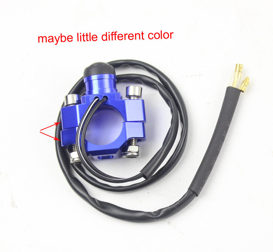 7/8 Blue CNC Stop Kill Switch Pit Pro Trail Dirt Bike ATV Quad Motorcycle 22mm