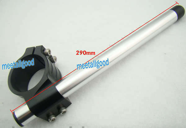for Ducati 848 1098 1198 CNC Raised Clip On Handlebars 53mm Silver 2pcs