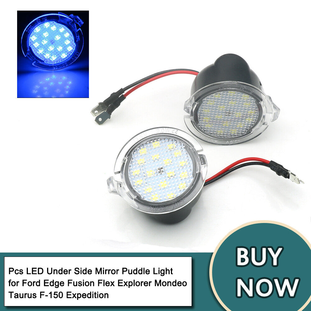 2Pcs LED Side Rear View Mirror Light Blue for Ford EXPLORER 2011-2018/F-150 2009
