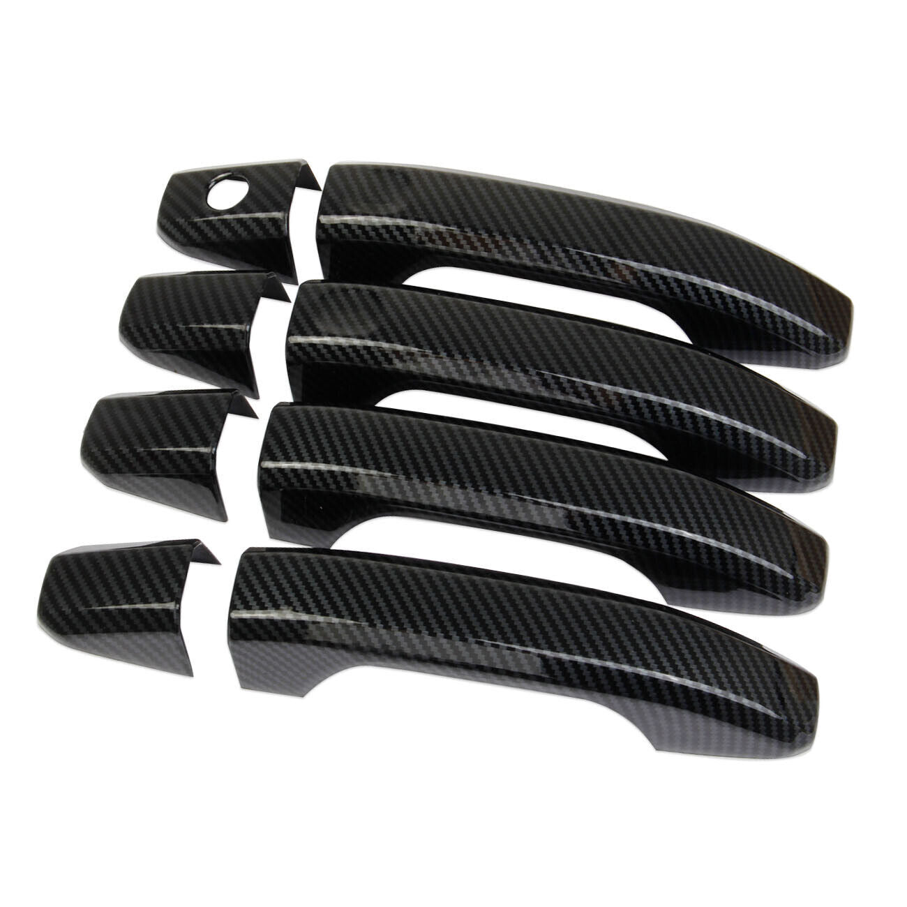 Carbon Fiber Side Handle Cover Trim for Chevry Silverado (Without Buttons)