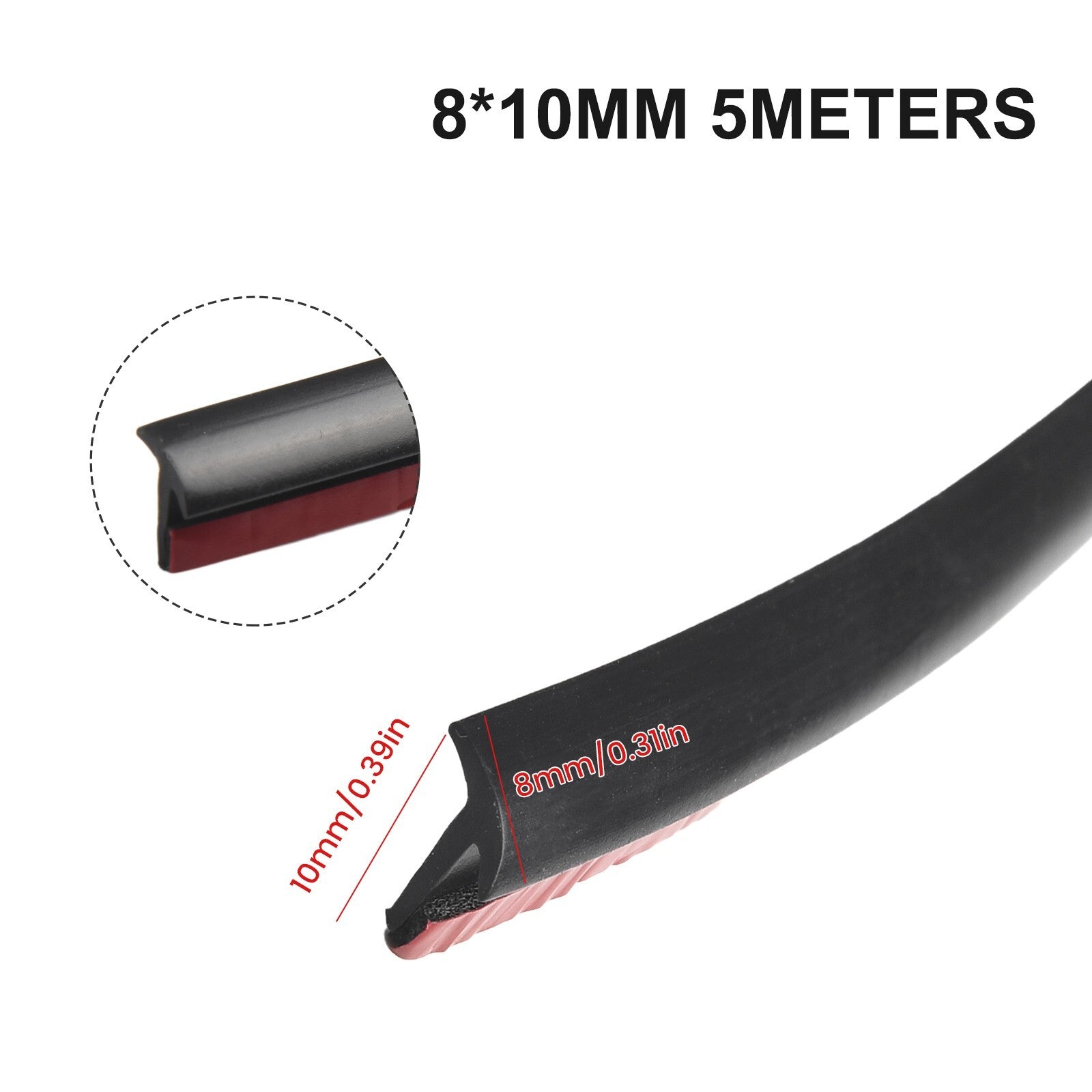 Car Sealing Strip Inclined T-Shaped Weatherproofs Edge Trim Rubber Duable