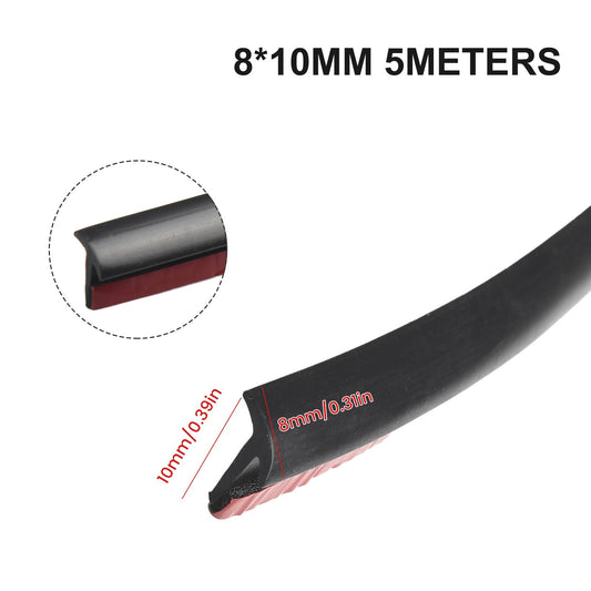 Car Sealing Strip Inclined T-Shaped Weatherproofs Edge Trim Rubber Duable