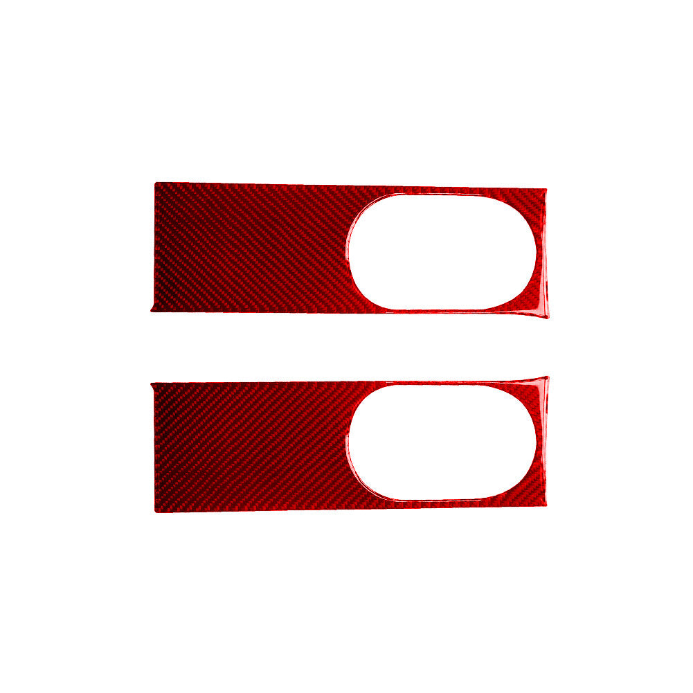 2pcs Red Carbon Fiber Rear Trim Frame Door Handle for Jeep for Wrangler 2007-2010