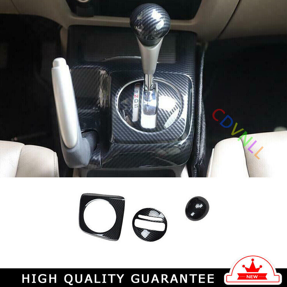 Inner Gear Shift Panel Decor Cover Trim for Honda for Civic 8th 2006-11 Carbon Fiber