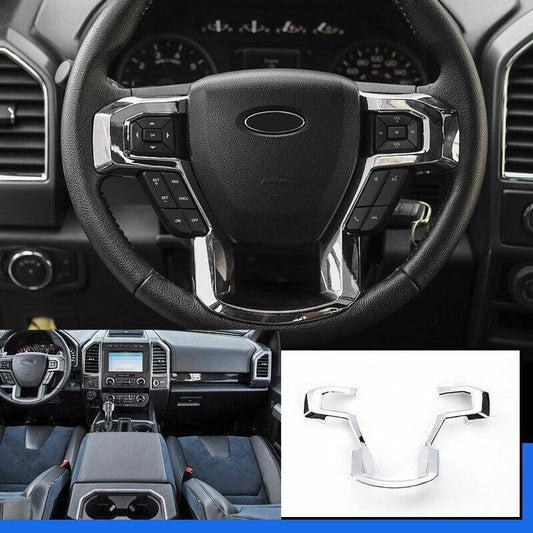 Chrome Steering Wheel Frame Decor Cover Trim ABS for Ford F150 F-150 2015-2020