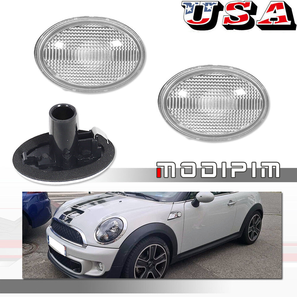 2-piece side marker fender lights suitable for Mini Cooper S R55 R56 R57 R58 R59 with clear lens