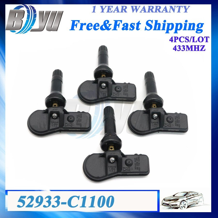 4X TPMS Tire Pressure Sensor 52933-C1100 for Hyundai Creta IX25 i20 Coupe ix35