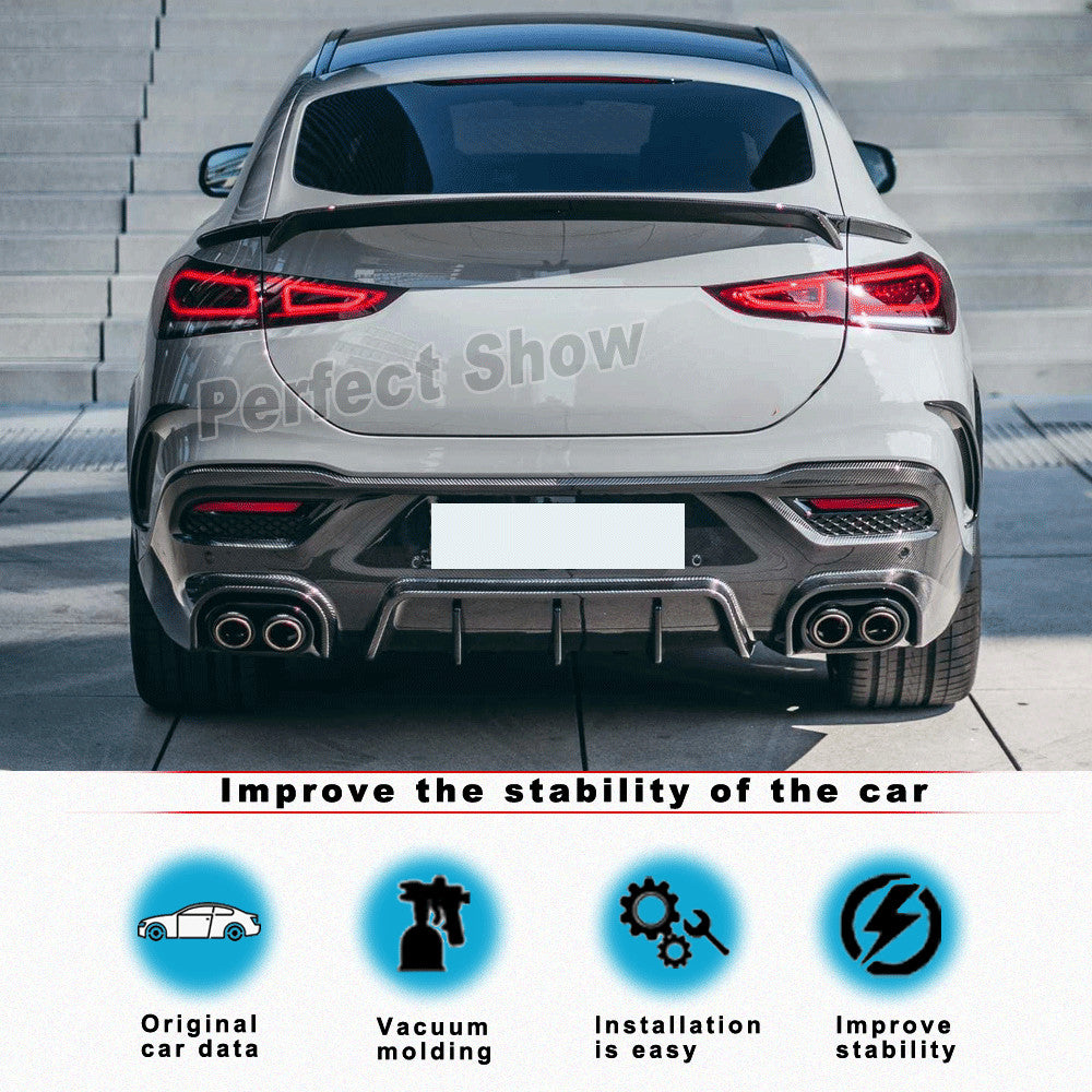 Fit for Benz C167 GLE450 GLE63 53 Coupe Carbon Fiber Rear Bumper Canard Fins