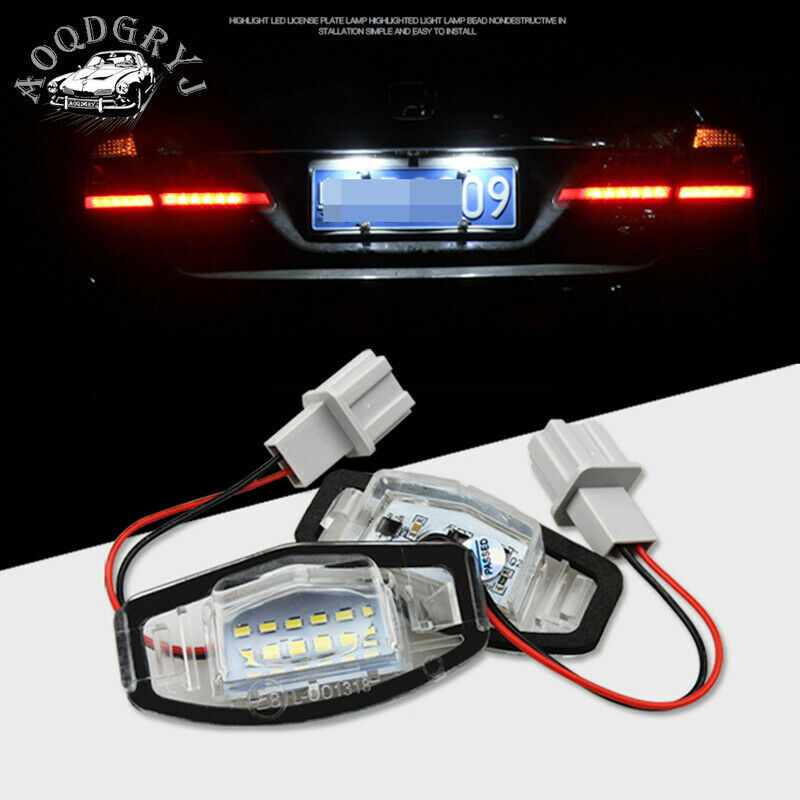 1 Set Rear Led License Number Plate Light Bulbs for Honda Accord 2008-2015 White