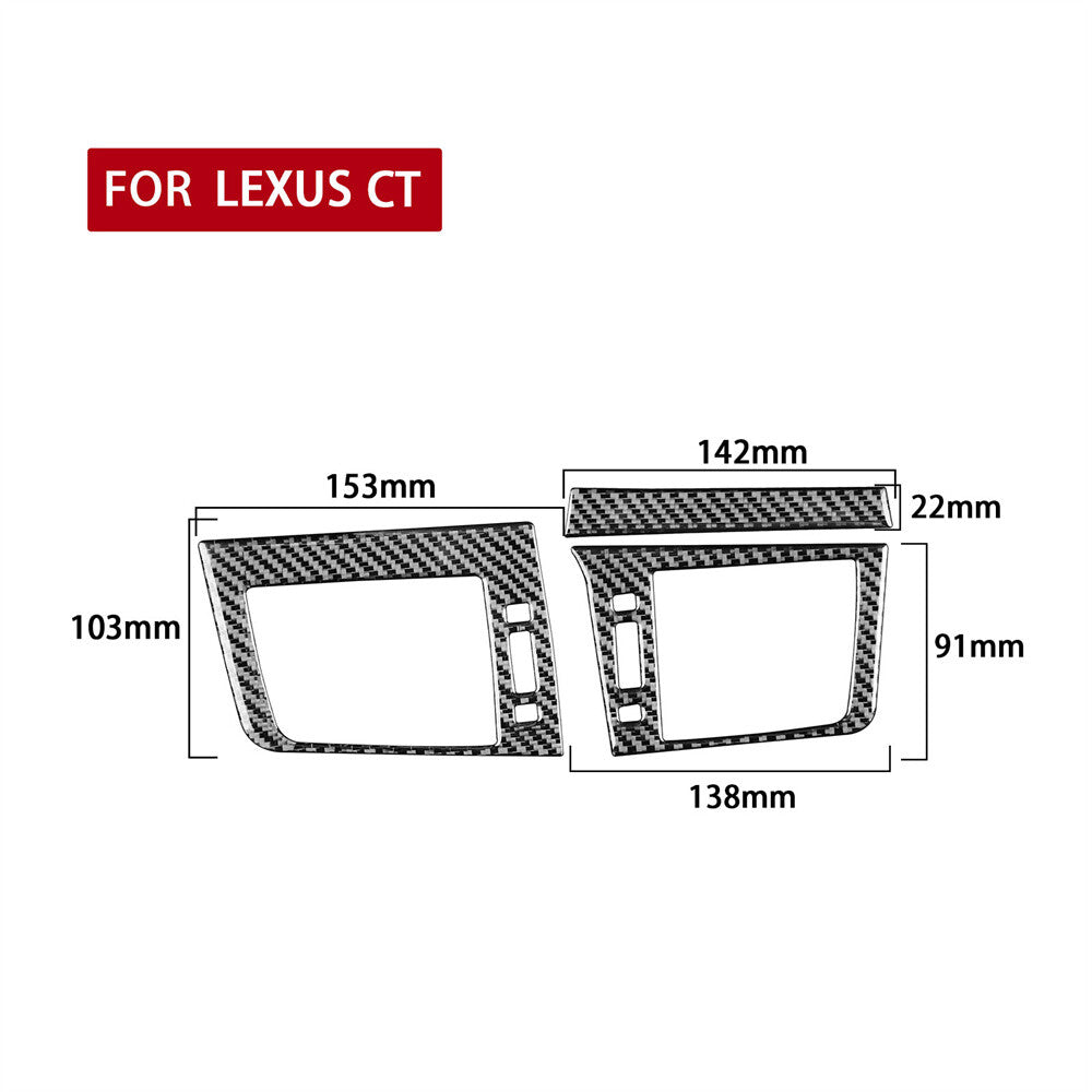 Fit for Lexus CT200h 2011-17 RHD Side Air Vent Outlet Panel Cover Carbon Fiber¡Á3