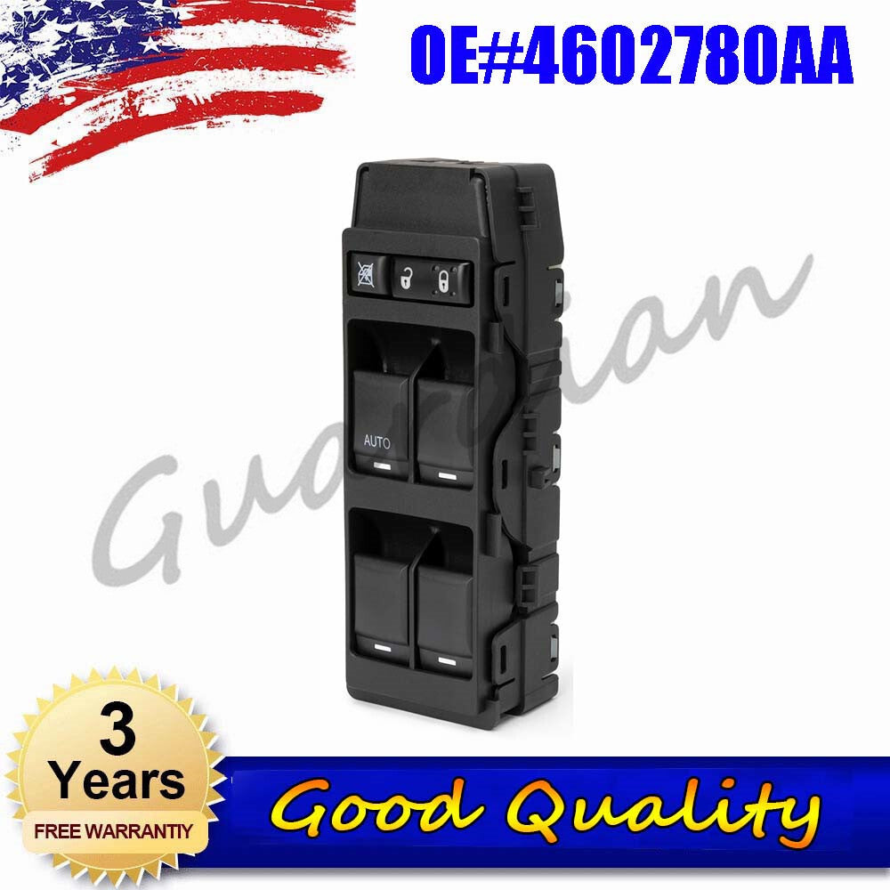 Master Power Window Switch, Left Drive Side 04602781AA, for Chrysler 200 300