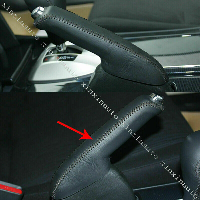 for Honda Accord 2008-2012 Black Leather Hand sewn Car Handbrake Grip Trim Cover