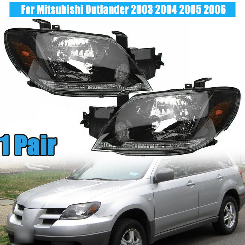 Left Right Front Headlight Headlamp Fog Light for Mitsubishi Outlander 2003-2006