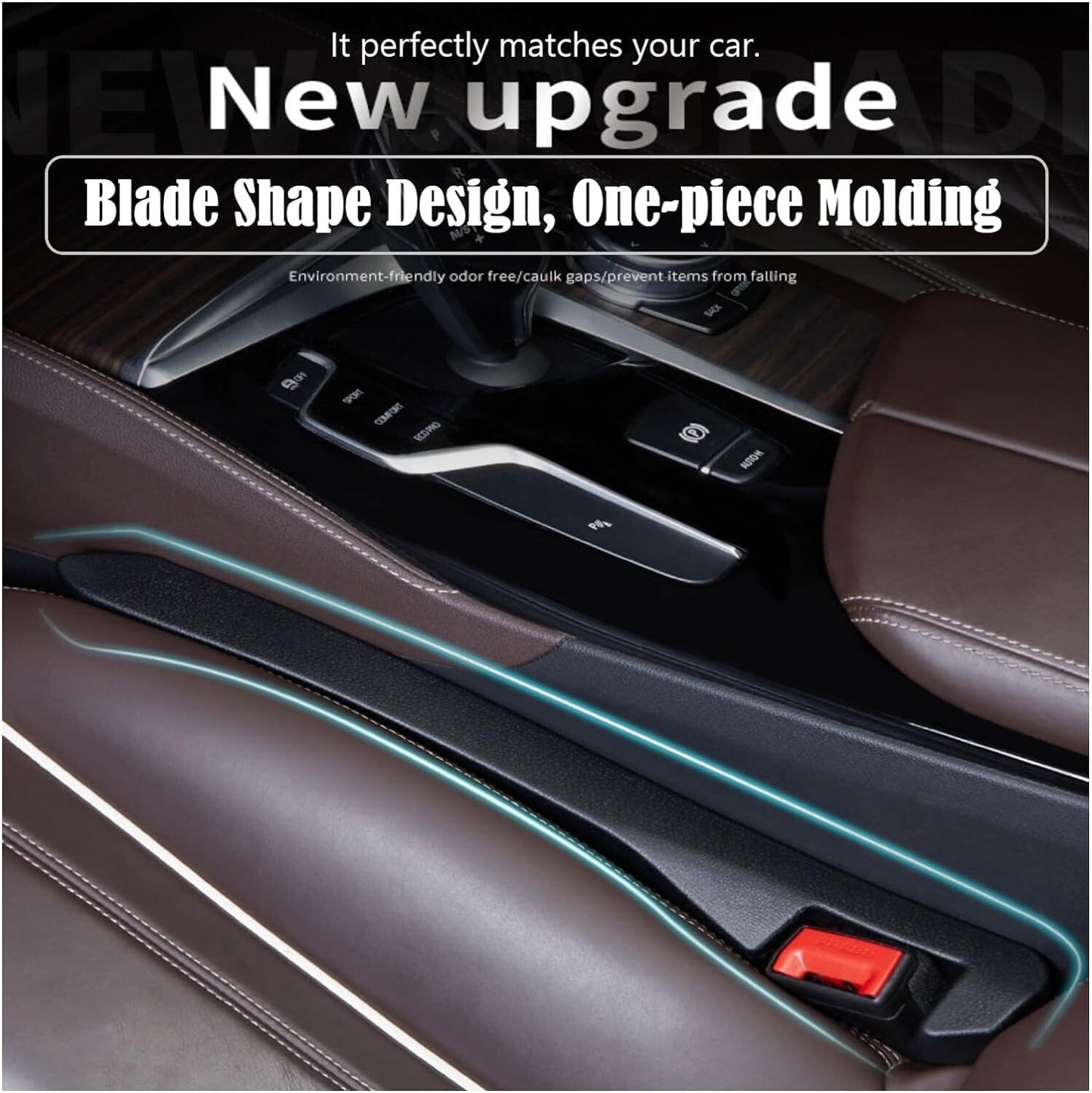 2pcs Black Car for Seat Gap Filler Car SUV Truck for Seat Blocker Catcher Fill The Space