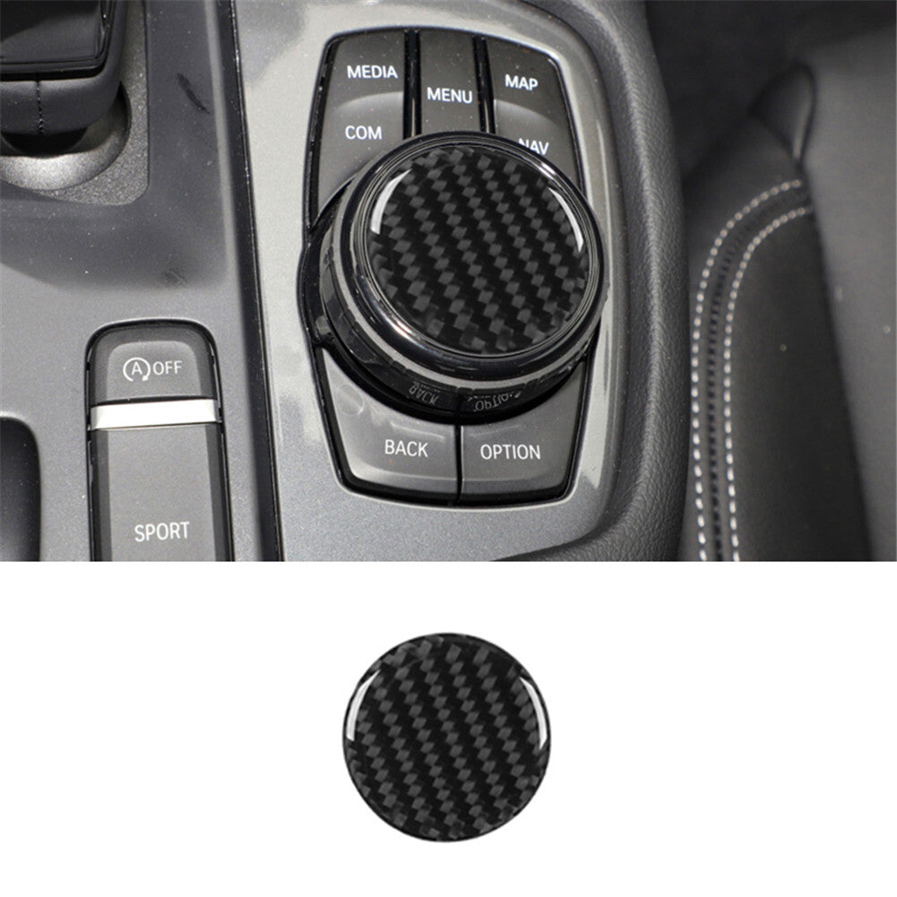 Carbon Fiber Multimedia Knob Button Cover Trim for Toyota Supra A90 2019-2022