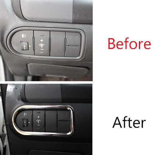 Inner Headlight Button Frame Cover Trim for Kia K3 Forte 14-2018 Chrome Steel