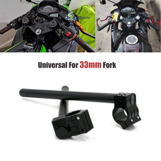 Black Motorcycle Universal Fork CNC Clip-ons Handle Bar Handlebar Riser Regular