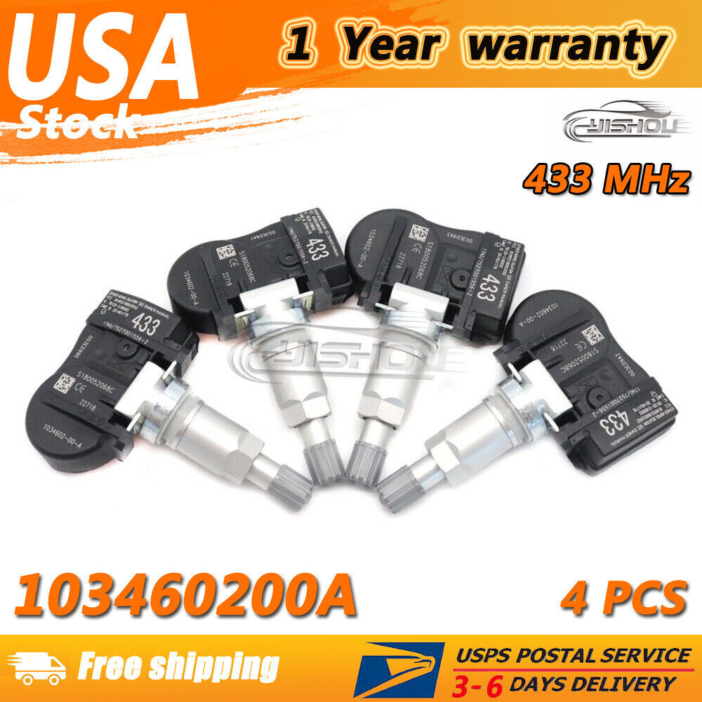 Set of 4 TIRE PRESSURE SENSOR TPMS NEW 103460200A 433MHZ for TESLA MODEL 3 S X