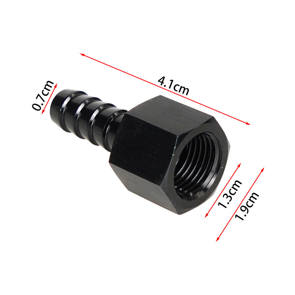 2-Piece Straight 3/8 inch Lever to 6AN Female Rotary Connector Hose End Anodized Aluminum