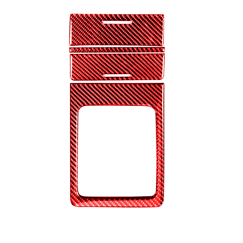 4Pcs Red Carbon Fiber Gear Shift Cover Trim for Mitsubishi Lancer 2008-2015