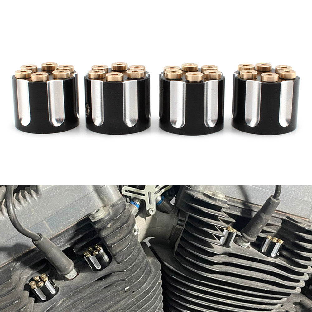 4x for Harley Twin Cam Sportster Spark Plug Screw Nut Head Bolt Engine Cover Cap