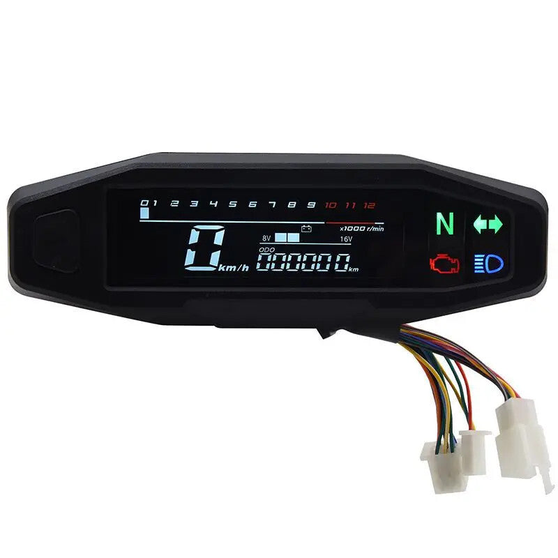 Motorcycle Speedometer Oil Gauge Tachometer Digital Meter LCD Display Instrument