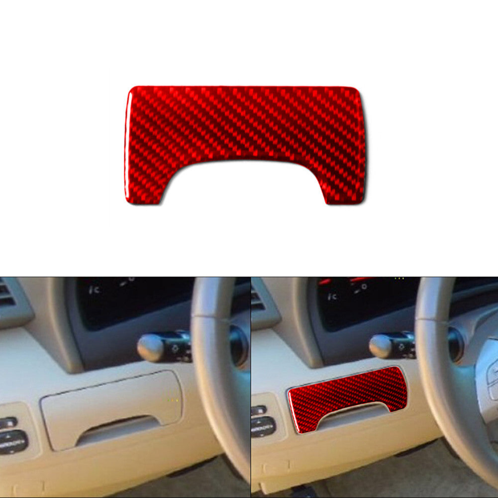 Red Carbon Fiber Coin Storage Decorative Cover Trim for Toyota for Camry 2007-2011
