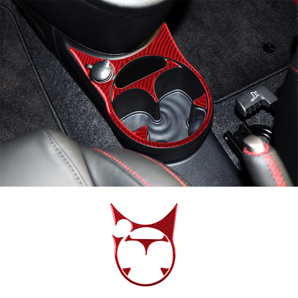 4X Red Carbon Fiber Interior Decor Floor Console Trim For 2012-2015 for Fiat 500