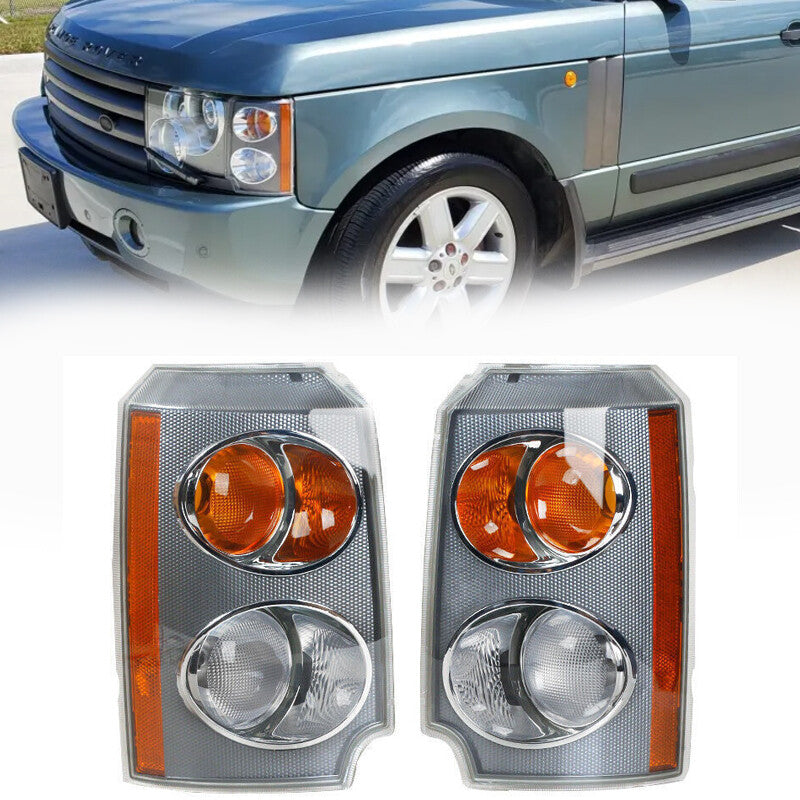 Pair for 2003-05 for Land Rover for Range Rover L322: Front corner lights and turn signals