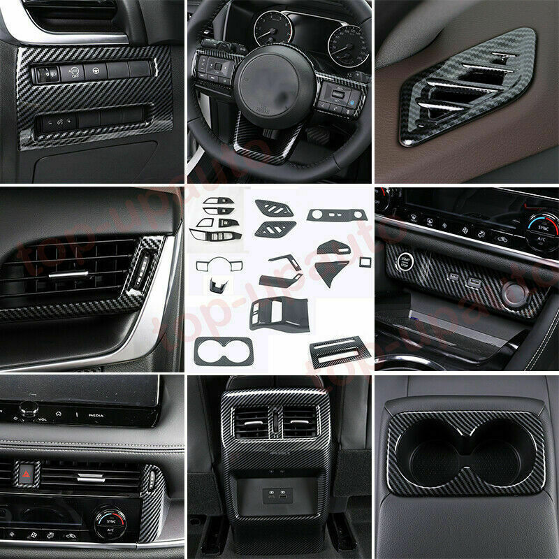 18X for Nissan Rogue 2021-2023 Carbon Fiber Interior Full Set Accessories Trim